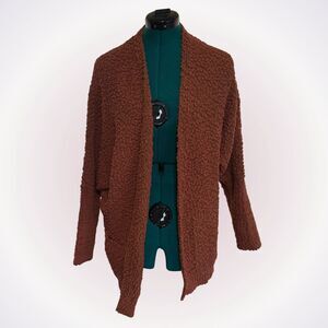 Textured Open-Front Cardigan | Sz S